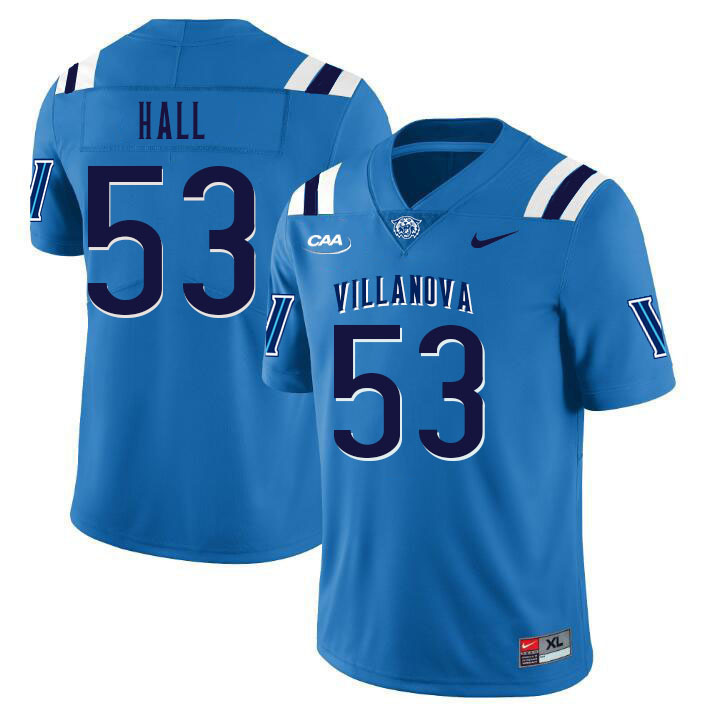 Men #53 Jason Hall Villanova Wildcats College Football Jerseys Stitched Sale-Light Blue - Click Image to Close